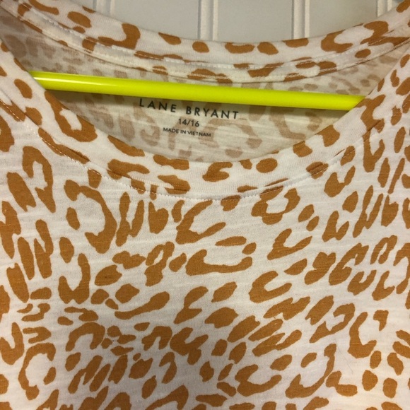 Land Bryant Brown White Leopard Print Long Sleeve Top 14/16 Crewneck Pullover - Picture 3 of 4